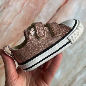 rose gold converse glitter